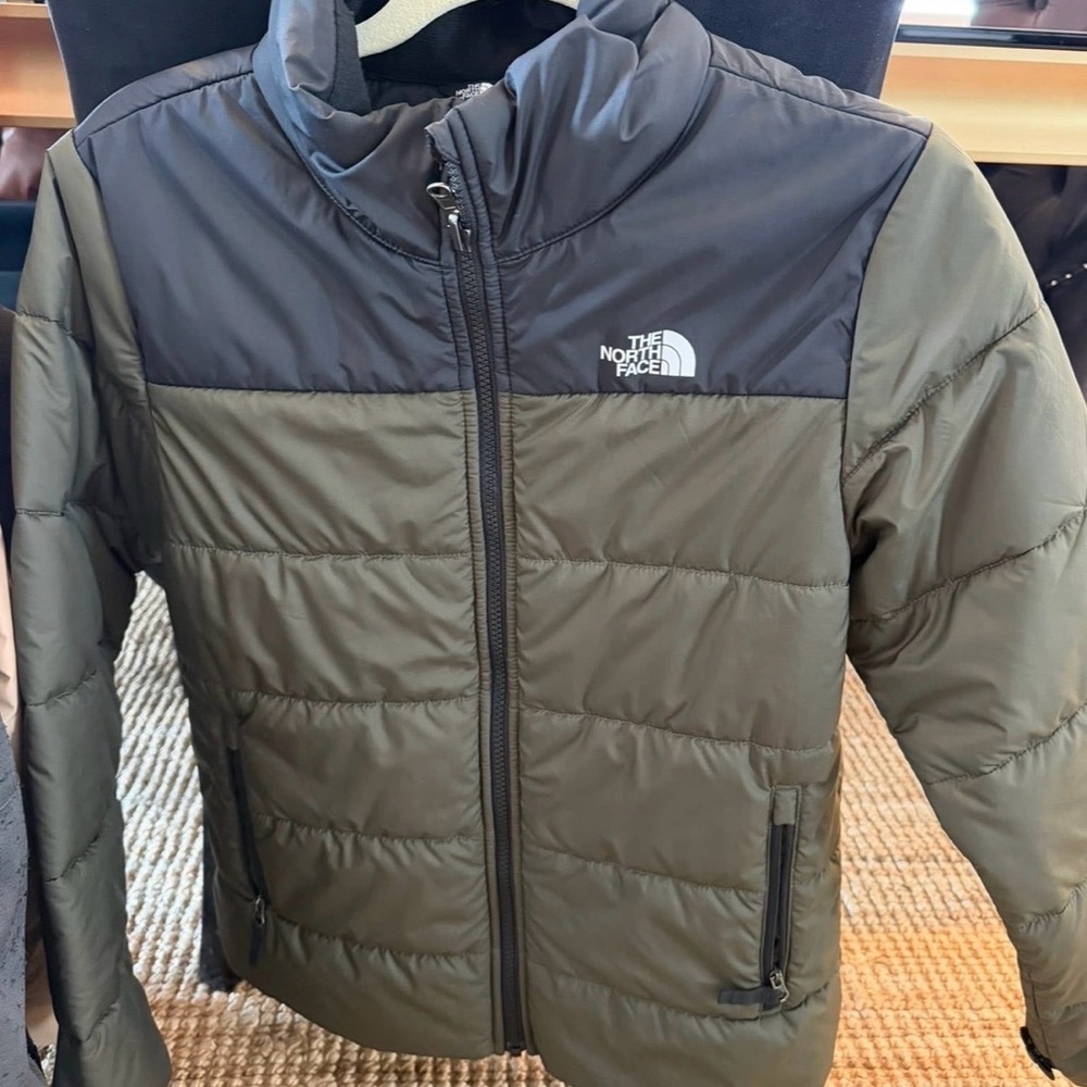 The North Face Black and Olive Jacket Youth Large